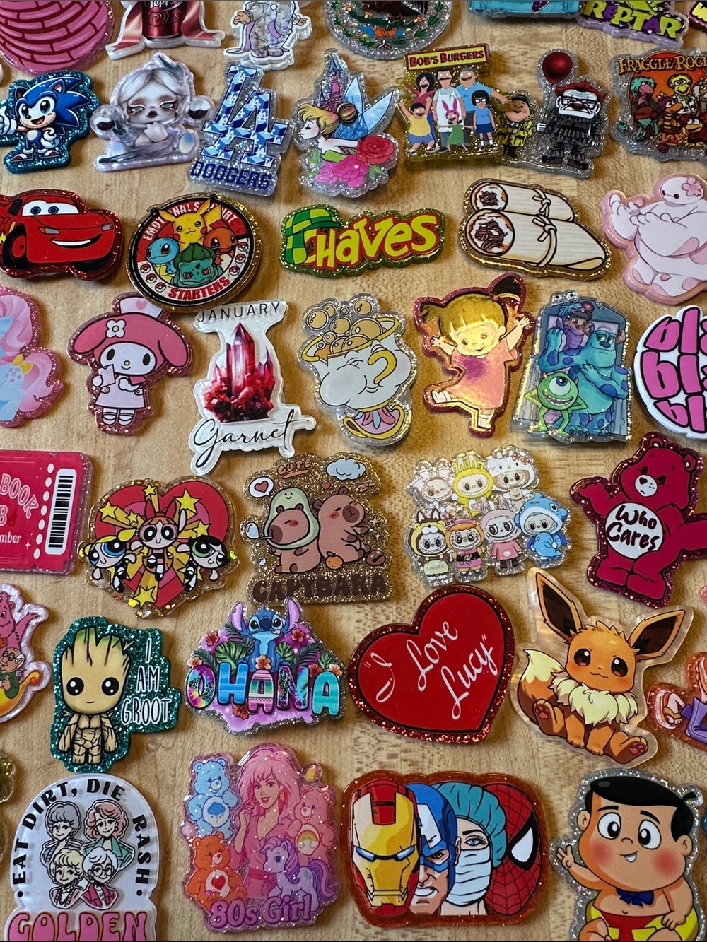 Assorted Acrylic Flat Back Charms- 72 various styles - Picture 5 of 10